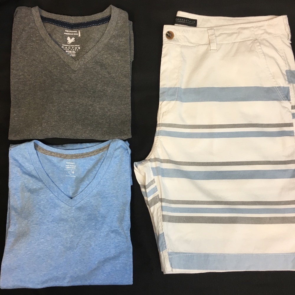 Flat Front Striped shorts